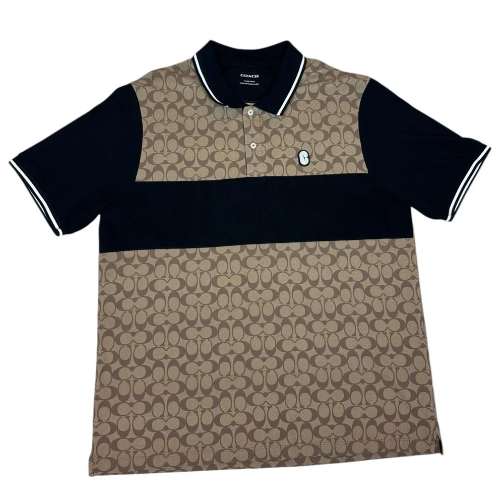 Coach Signature Khaki Black Short Sleeve Tee Shirt Size XLL Limited Edition. - Picture 2 of 15